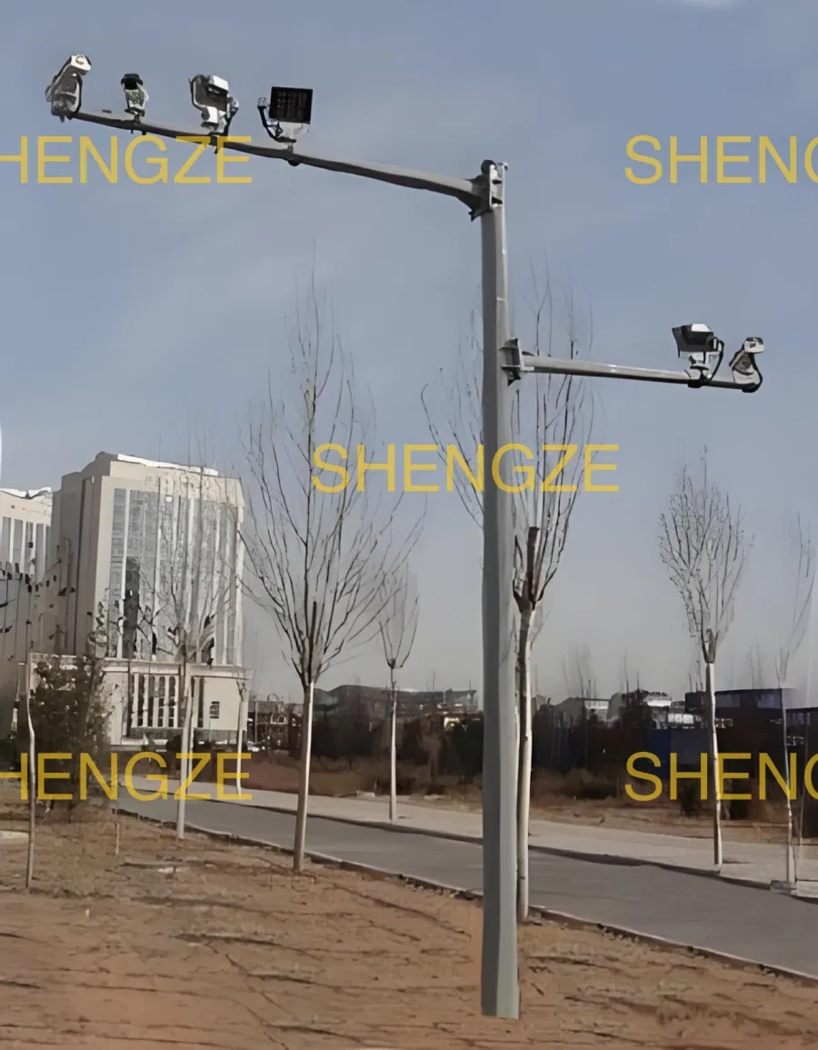 L-Type Single-Arm Octagonal Capture Monitoring Pole Hot-DIP Galvanized