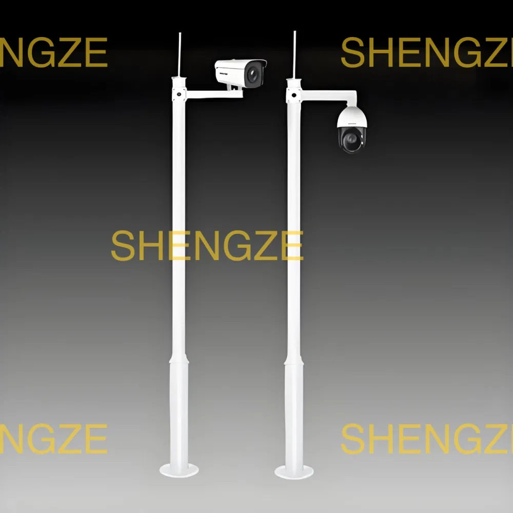 L-Type Single-Arm Octagonal Capture Monitoring Pole Hot-DIP Galvanized