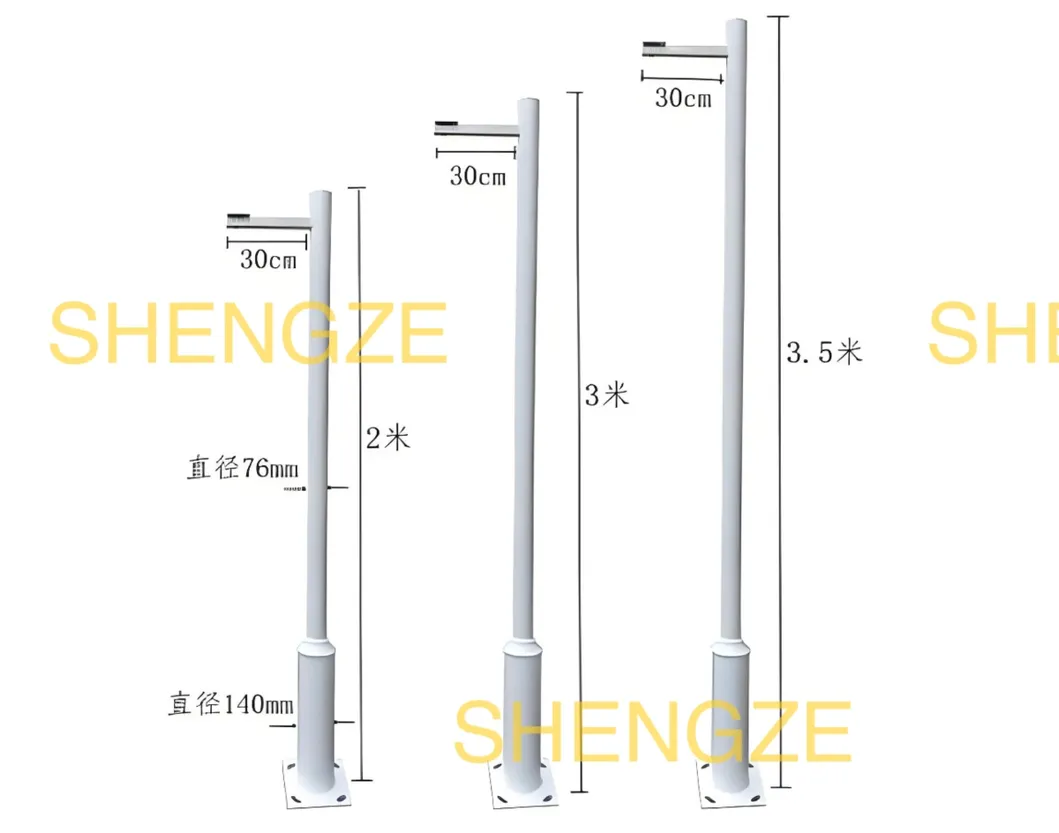 L-Type Single-Arm Octagonal Capture Monitoring Pole Hot-DIP Galvanized