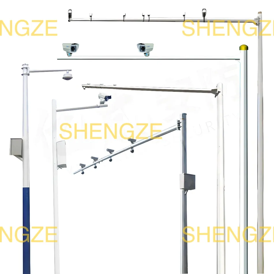 L-Type Single-Arm Octagonal Capture Monitoring Pole Hot-DIP Galvanized