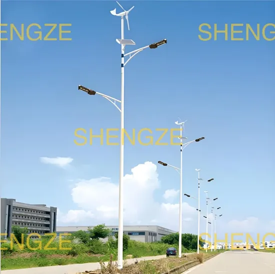 Eco-Friendly Dual Head Street Lights with Wind Turbines and Solar Panels